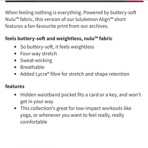 🍋Women’s Lululemon Throwback Print Align High Rise Short 6” size 12🍋 - Picture 13 of 13